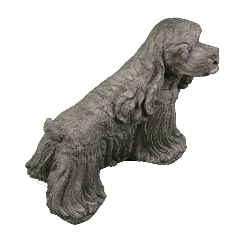 working cocker spaniel garden statue